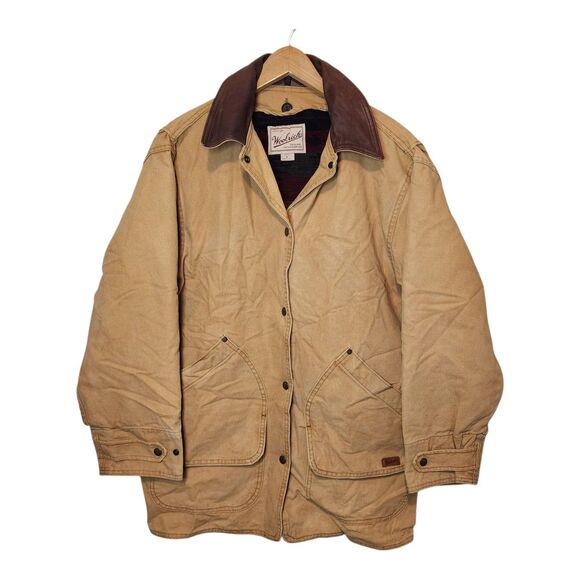 Vintage Woolrich Jacket Chore Barn Coat Aztec Wool Blanket Lined Womens Medium - Picture 1 of 13